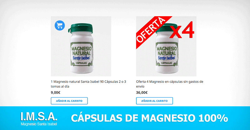 Cápsulas de Magnesio Natural 100%